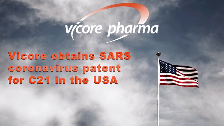 Vicore obtains SARS coronavirus patent for C21 in the USA
