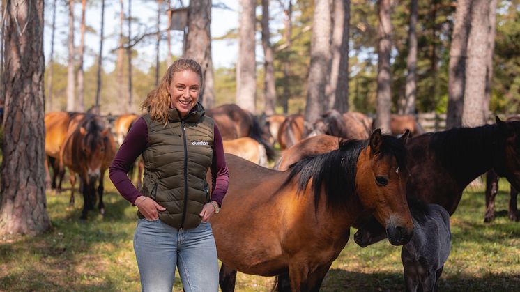 Försäkringen är specialanpassad efter flockens behov och kommer att fungera som en trygghet för både hästägare och framtida köpare berättar Fanny Ahlin, försäkringsrådgivare på Dunstan.