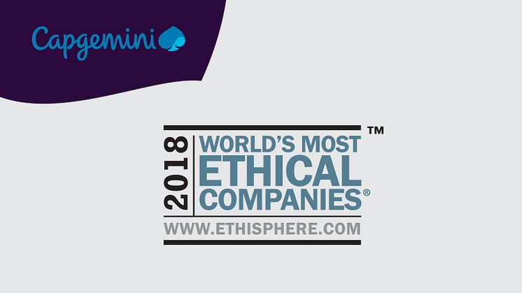 Capgemini utnevnt til et av 2018 World’s Most Ethical Companies® av Ethisphere Institute for sjette året på rad