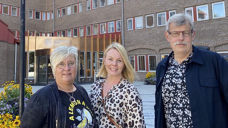 Annika Bergman och projektledare Johanna Arvidsson från Trollhättans Stad tillsammans med Håkan Nunstedt från Högskolan Väst.