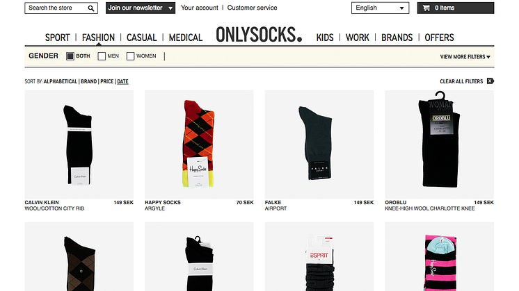 Onlysocks.com – alla strumpor i en butik                        