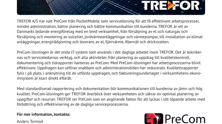 Danska TREFOR valde PreCom för effektivitet och kvalitet