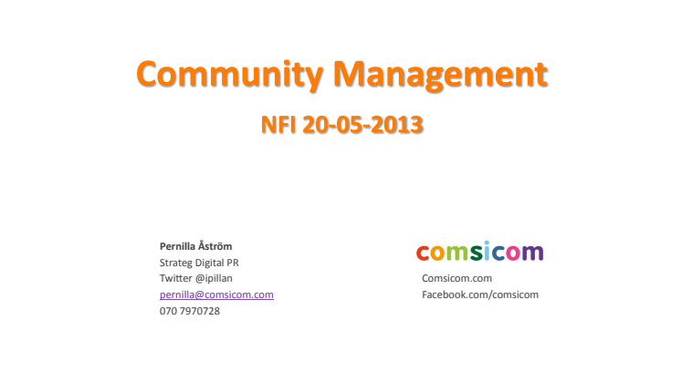 Community Management - en introduktion