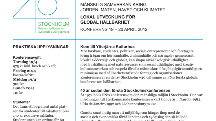 Konferens Järna Kulturhus 19-20 april 2012