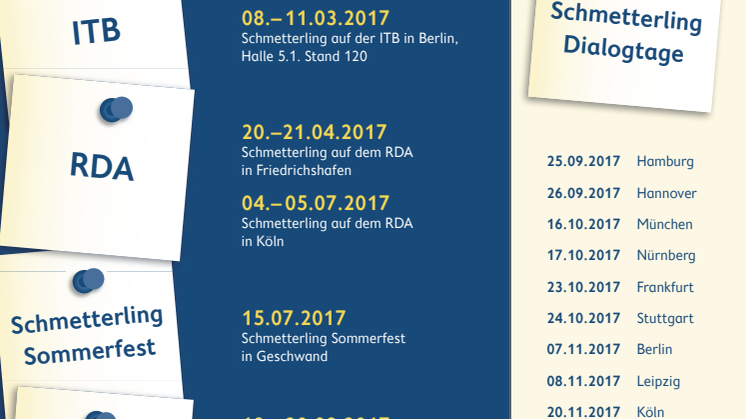 Komplett Übersicht Schmetterling Termine 2017