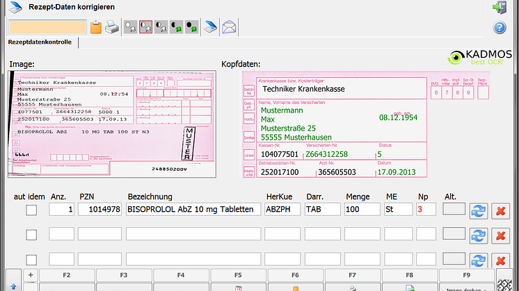 Text- und Layoutanalyse mit Kadmos 6.0. Abb. KADMOS