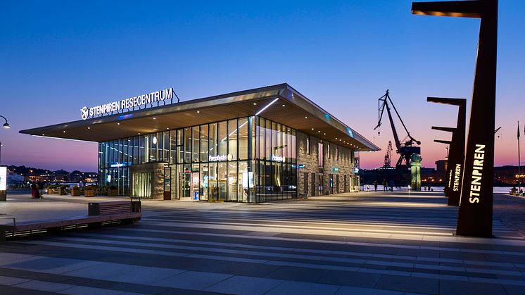 STENPIRENS RESECENTRUM, GÖTEBORG - ett av de nio projekt som tävlar om Svenska Ljuspriset i år