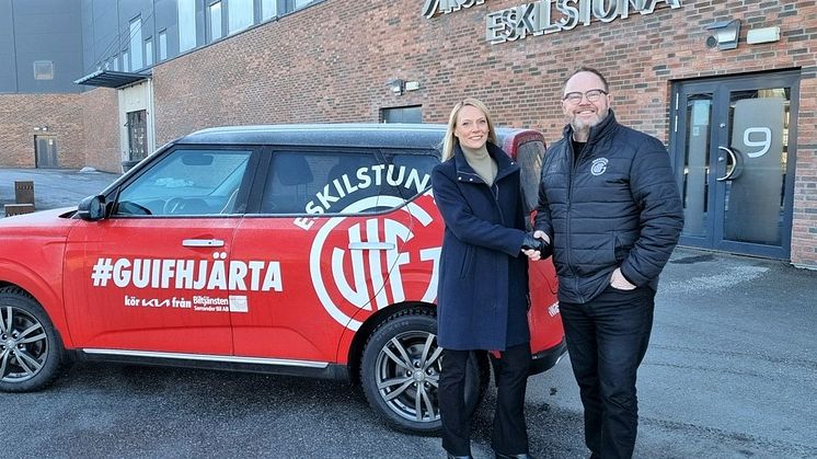 Linda Högberg, kontorschef Tranpenad Mälardalen och Johnny Andersson, partneransvarig Eskilstuna Guif.