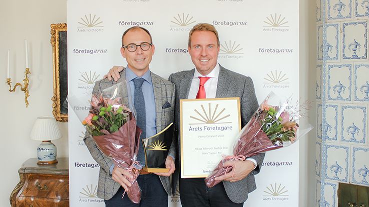 Bröderna Fredrik och Niklas Bille är Årets Företagare i Västra Götaland 2018