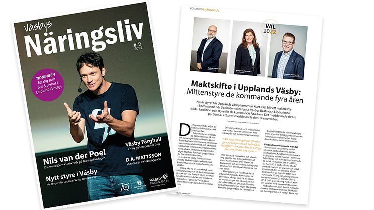 Tidningen Väsbys Näringsliv publiceras i en digital första version
