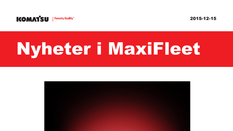 Nytt i MaxiFleet