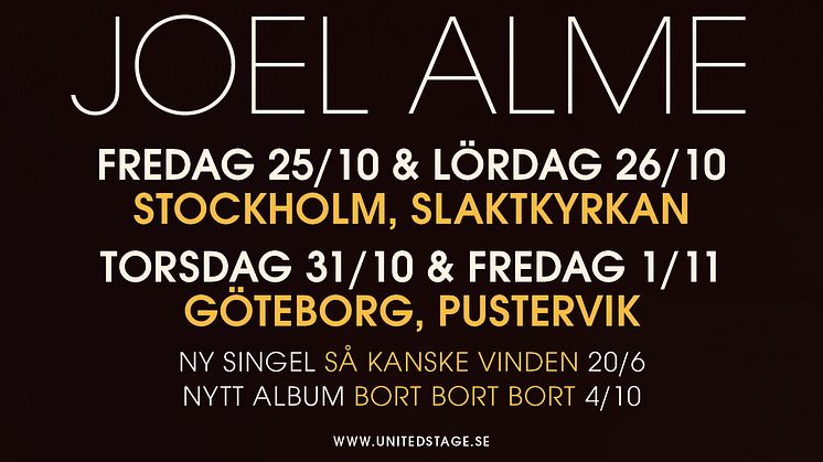 Joel Alme gör efterlängtade höstkonserter med nytt album - ett första smakprov släpps idag
