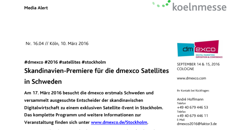 Skandinavien-Premiere für die dmexco Satellites in Schweden