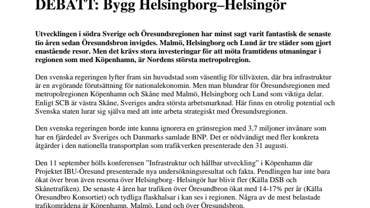 Bygg Helsingborg–Helsingör