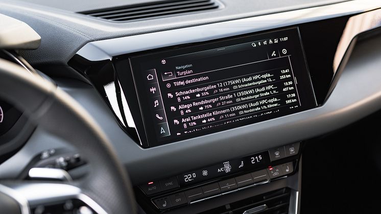 Audi e-tron ruteplanlægger turplan