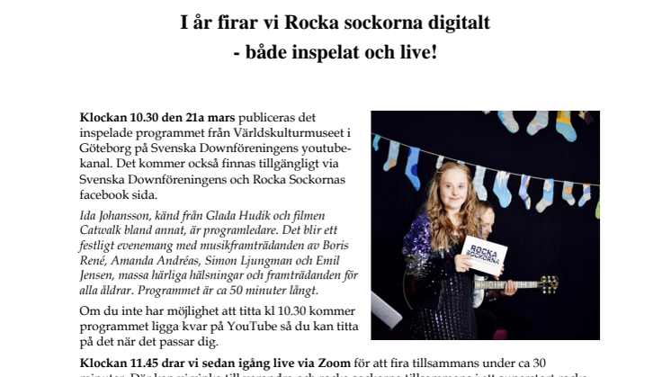 I år firar vi Rocka Sockorna digitalt!