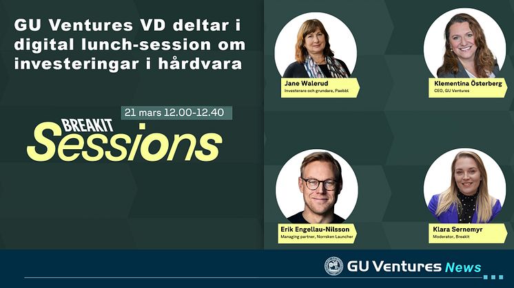 Välkommen till Breakit Sessions - en digital lunch-session om  investeringar i hårdvara 