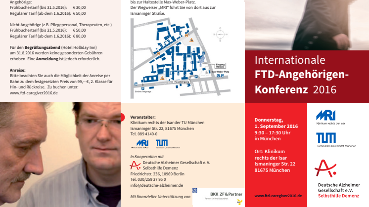 Einladungsflyer zur FTD-Angehörigenkonferenz 2016