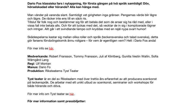 Vi betalar inte! Vi betalar inte! [Tyst teater/Riksteatern] 