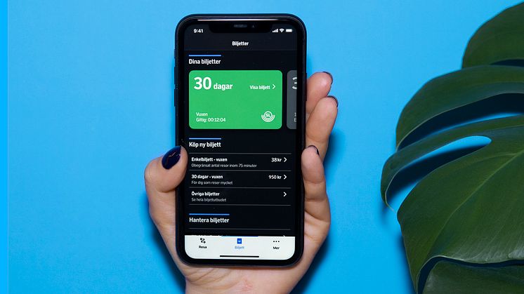 Från 7 april kan den som önskar börja köpa 30-dagarsbiljetten i mobilen.