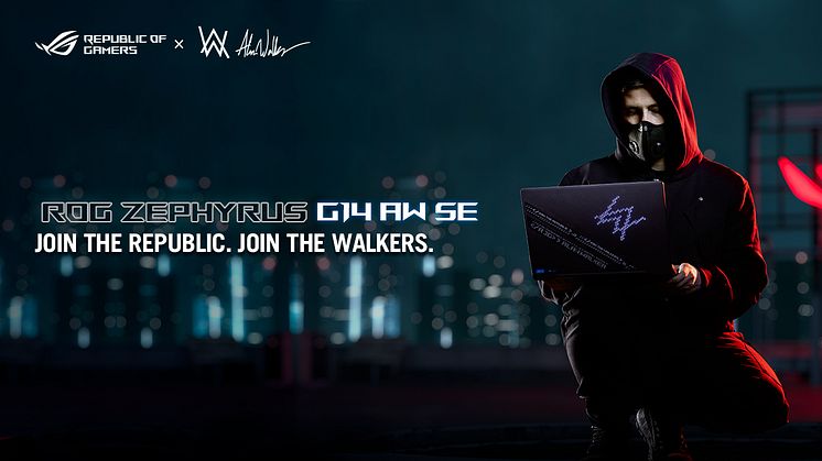 The powerful gaming and creative laptop ROG Zephyrus G14 gets a facelift courtesy of world-renowned artist, DJ and producer Alan Walker.