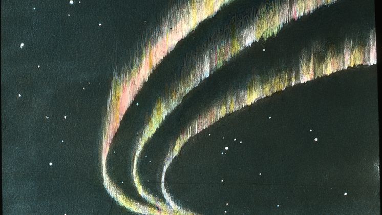 Aurora polaris åpner 13. juni kl. 19 på Teknisk museum. Illustrasjon av Fridtjov Nansen