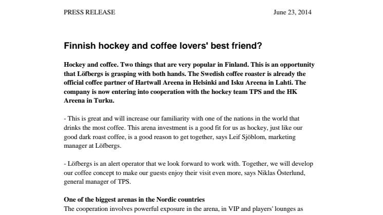 Finnish hockey and coffee lovers' best friend?