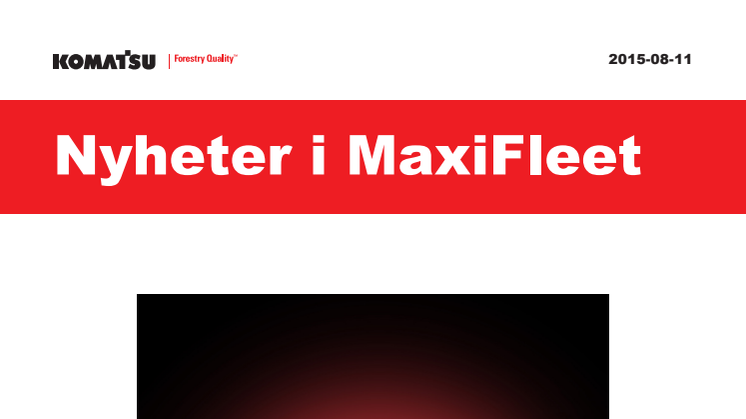 Nyheter i MaxiFleet