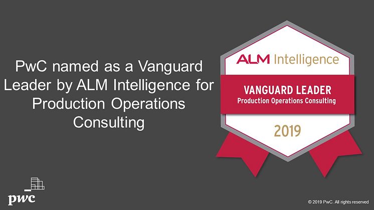 PwC named an ALM Vanguard leader in Production Operations Consulting 2019 