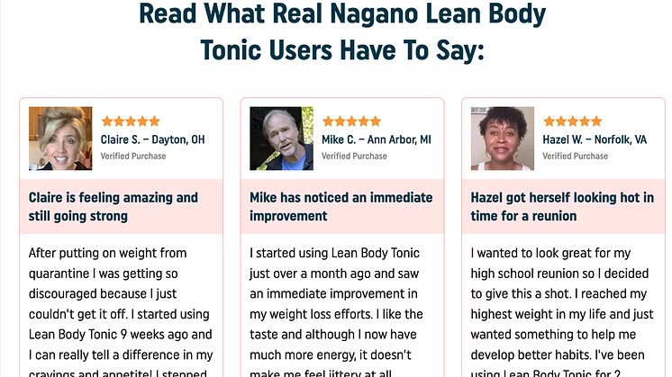 Nagano Lean Body Tonic Consumers Report