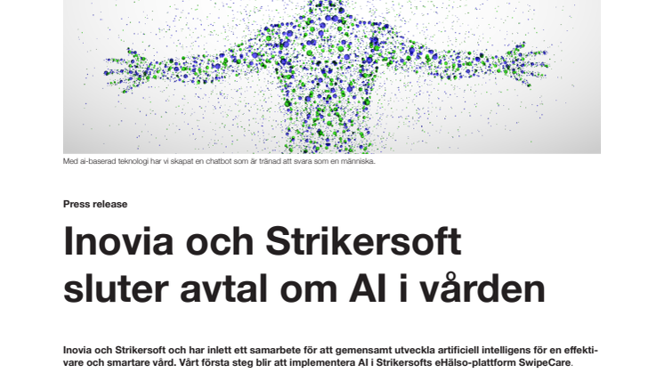 Inovia och Strikersoft sluter avtal om AI i vården