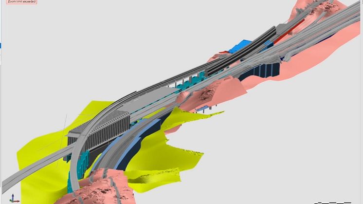 Föreslagen geoteknisk förvaltningsmodell innehållande undersökningsdata, geokonstruktioner och tolkade geomodeller i 3D.