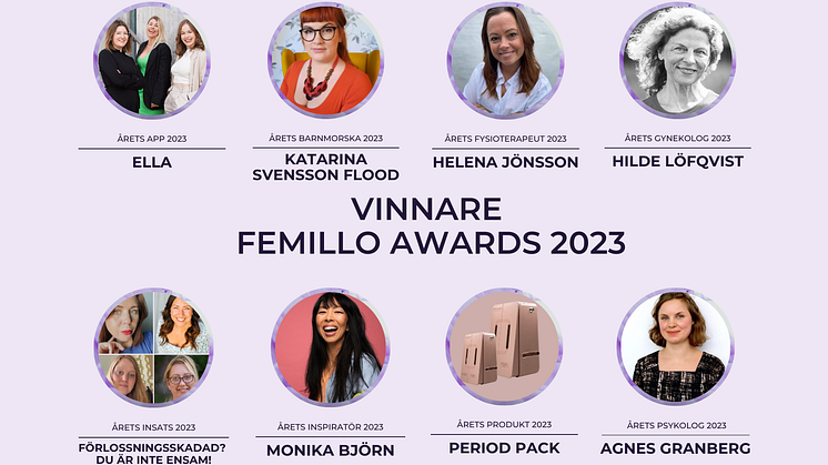 Här är alla vinnare i Femillo Awards 2023 