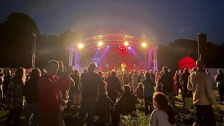 Audience enjoying live music at Burr Country Park
