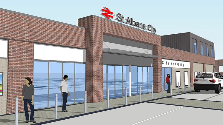 St Albans station £5.7 million redevelopment: artist's impression of new station entrance