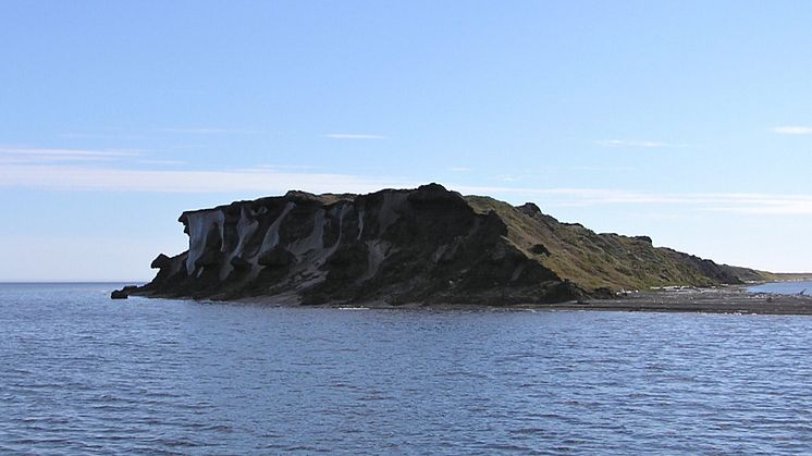 Eroderande kustnära permafrost från Laptevhavet.