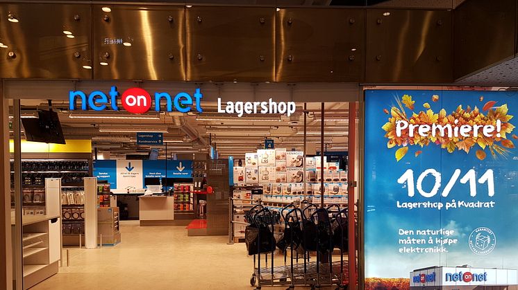 Entré till NetOnNets första Lagershop i Norge - belägen i köpcentret Kvadrat, Sandnes