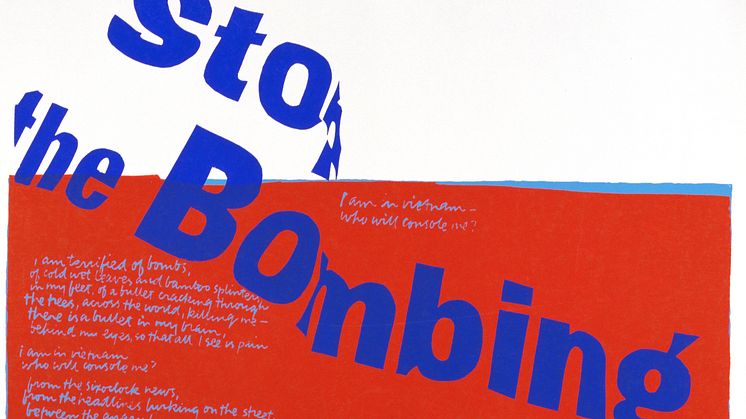 Syster Corita Kent, stop the bombing, 1967, screentryck, 45 x 63 cm 