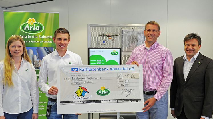 Arla Foods spendet 1.500 Euro an die Villa Kunterbunt in Trier