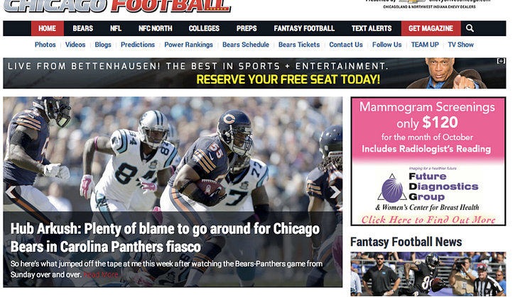 Chicago newspapers engage football fans with online initiative