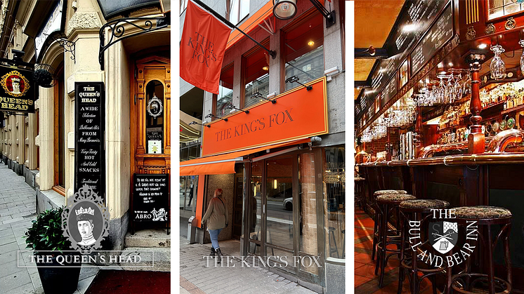 Tre pubar på tre av Stockholms absolut bästa adresser, Drottninggatan, Kungsgatan och Grev Turegatan