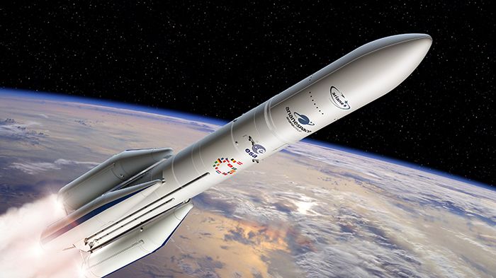 Artist's view of Ariane 6 using four boosters. Photo: European Space Agency.