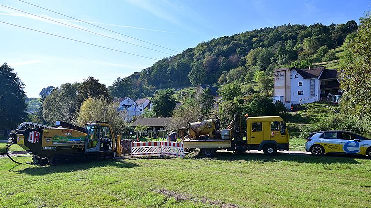 Im Auftrag des Bayernwerks erstellt das Spezialbauunternehmen Richter Bau in Heimbuchenthal eine Spülbohrung.