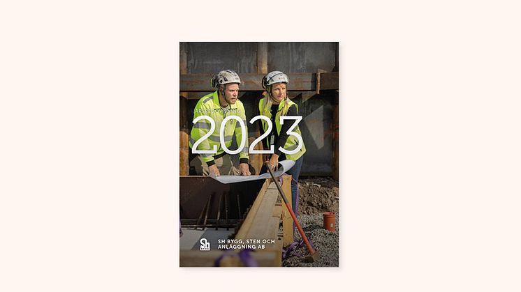 Omslaget för Sh bygg, sten och anläggnings AB årsredovisning för 2023.