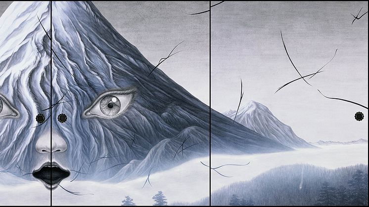 Tomoko Konoike, Förborgat berg – dörrmålning (Hidden Mountain – Fusuma Painting) 2008. Courtesy of the Artist & Mori Art Museum