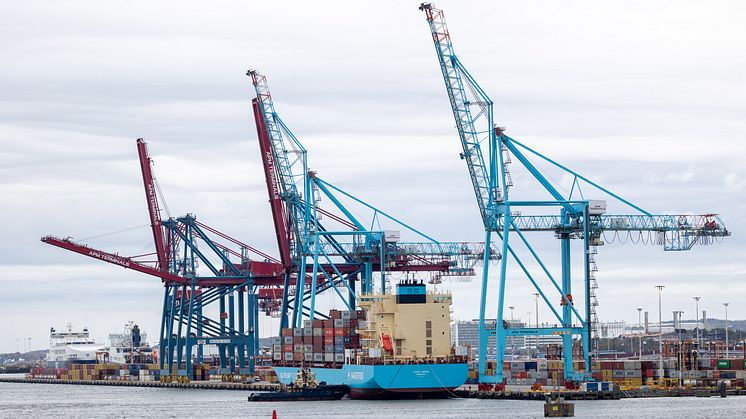 Laura Maersk at the Port of Gothenburg. Photo: Gothenburg Port Authority.