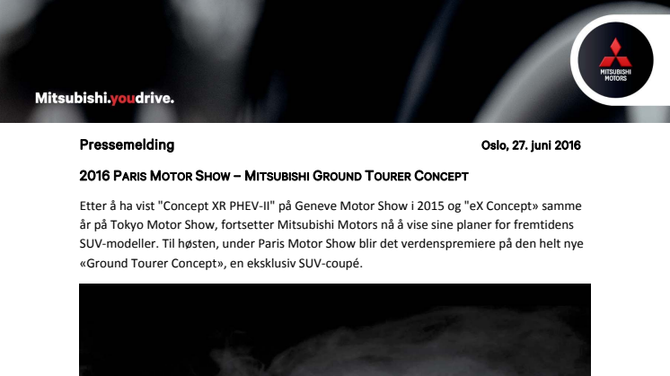 2016 Paris Motor Show - Mitsubishi Ground Tourer Concept