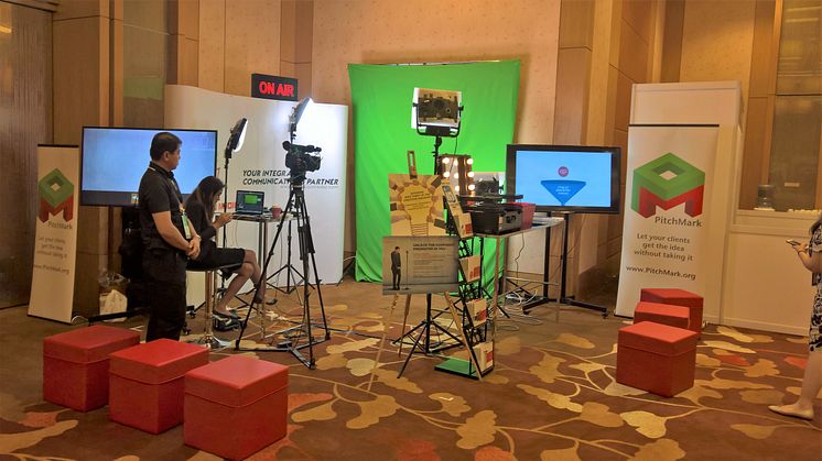 Our temporary green screen studio at Mumbrella 360 Asia 2017