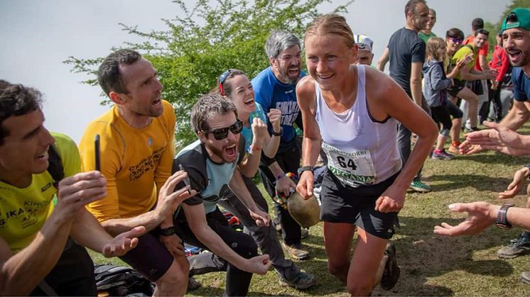 Superswede Ida Nilsson during the skyrunning race Zegama-Aizkorri in 2018, which she won. 