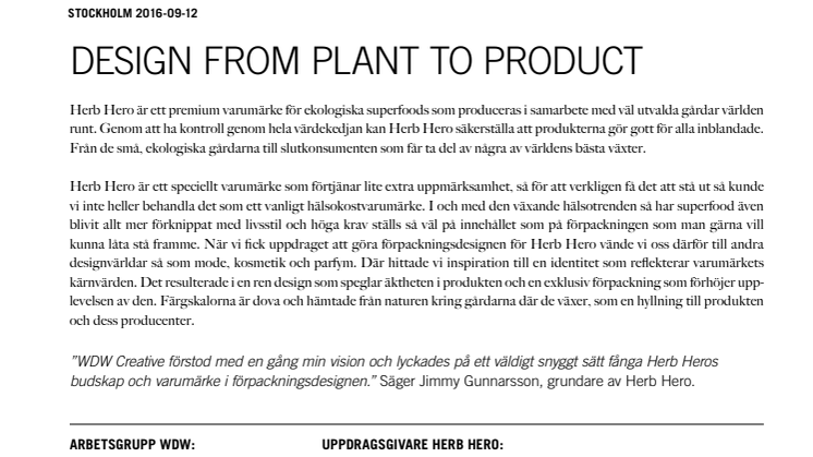 DESIGN FROM PLANT TO PRODUCT